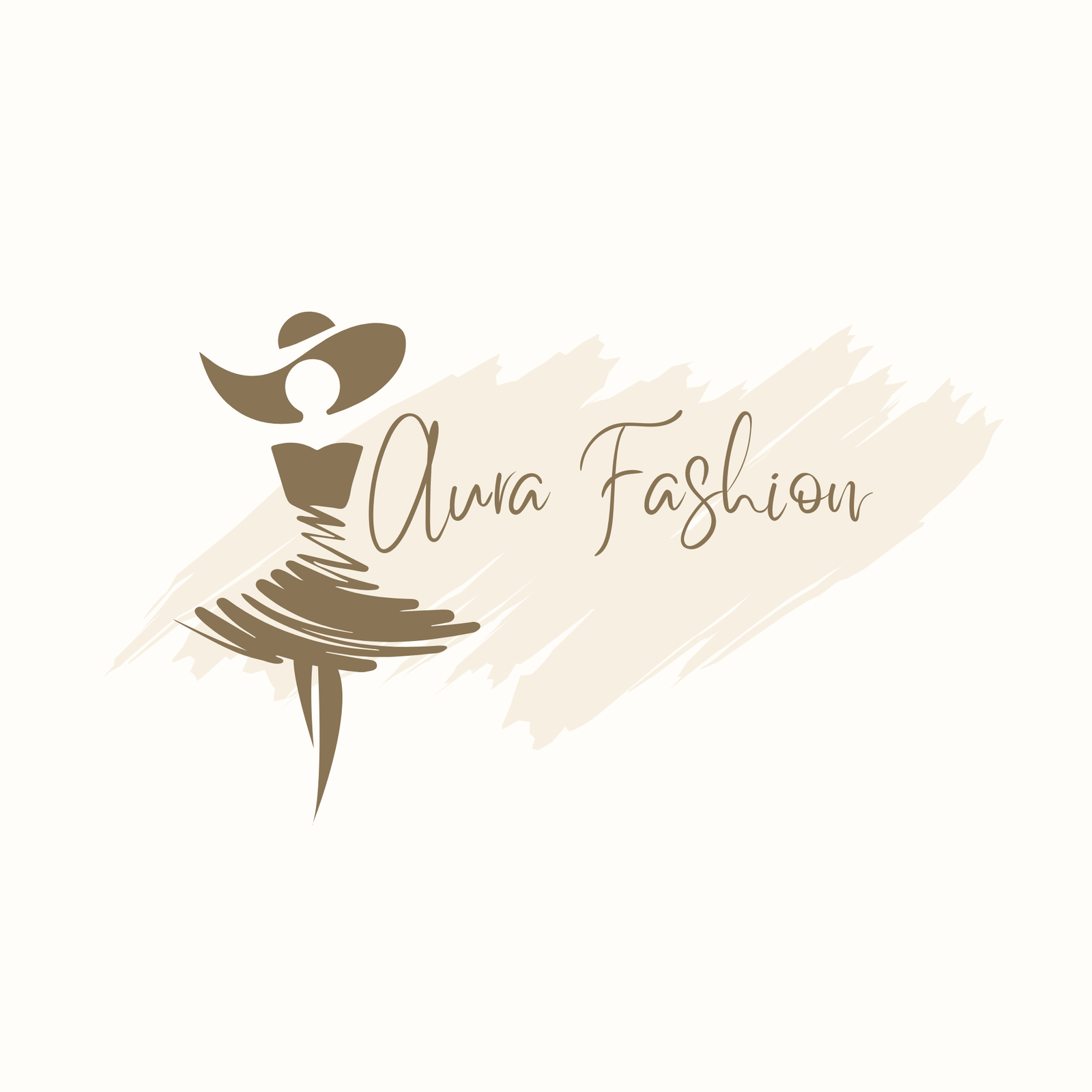 beige brown minimalist fashion store logo